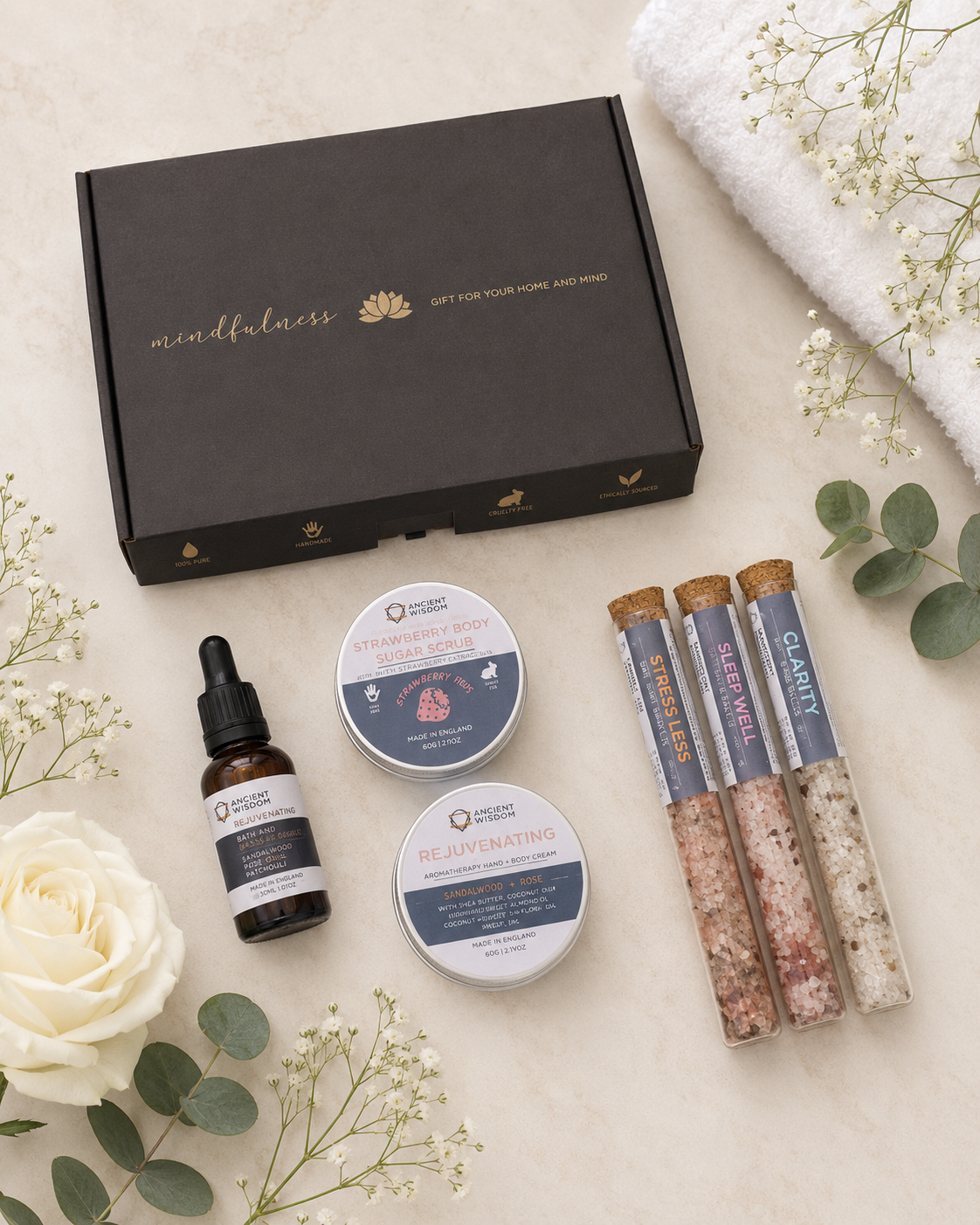 Serenity Self Care Kit skincare and relaxation products