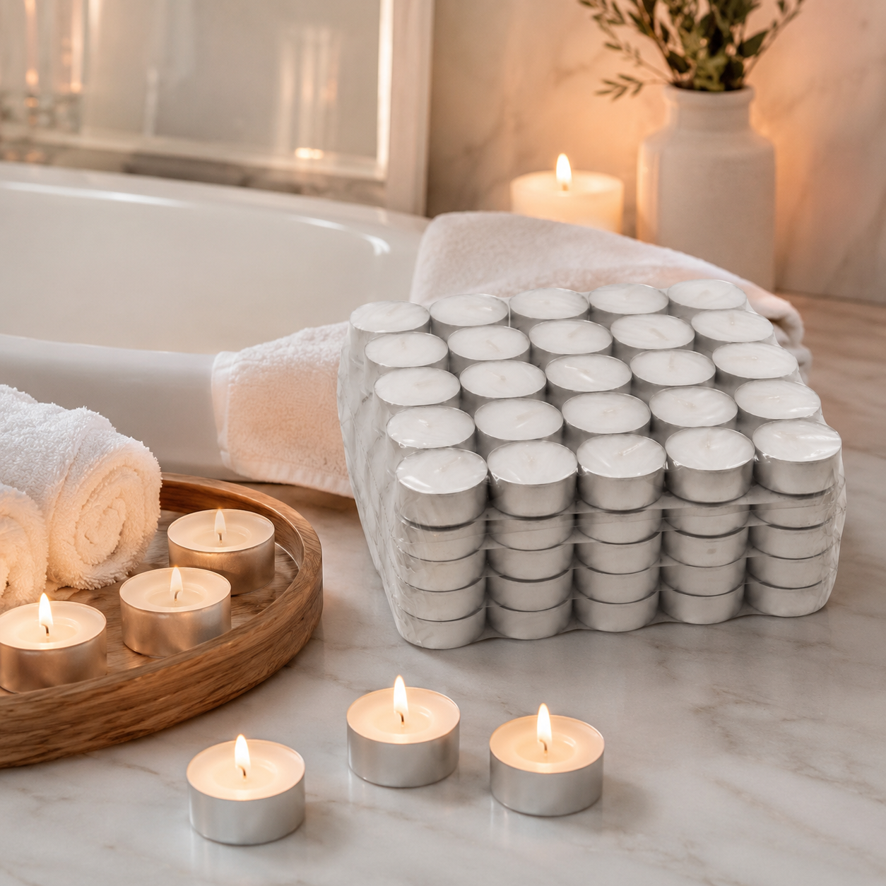Unscented Tea Light Candles – Pack of 50