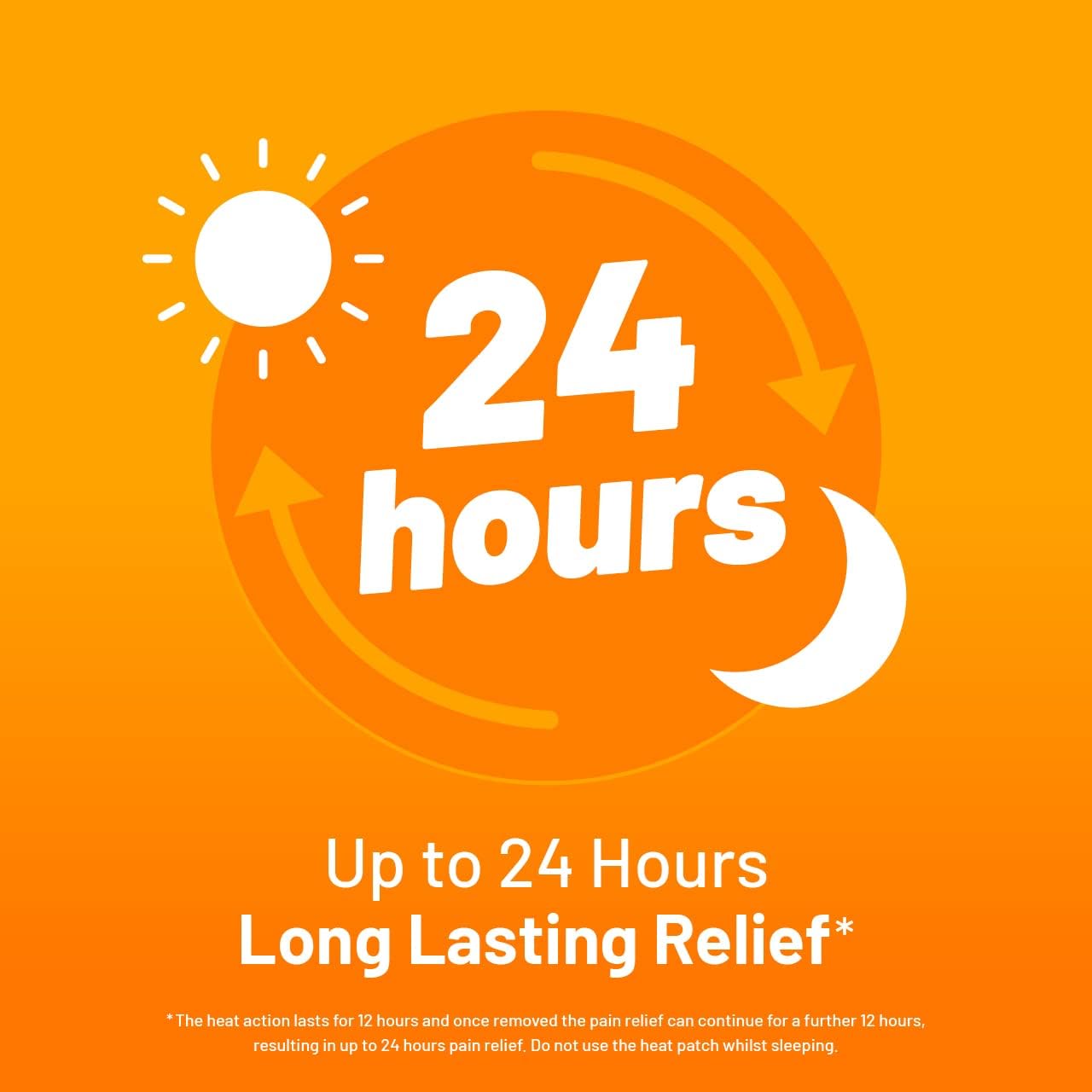 Promotional graphic with '24 hours' text on an orange background