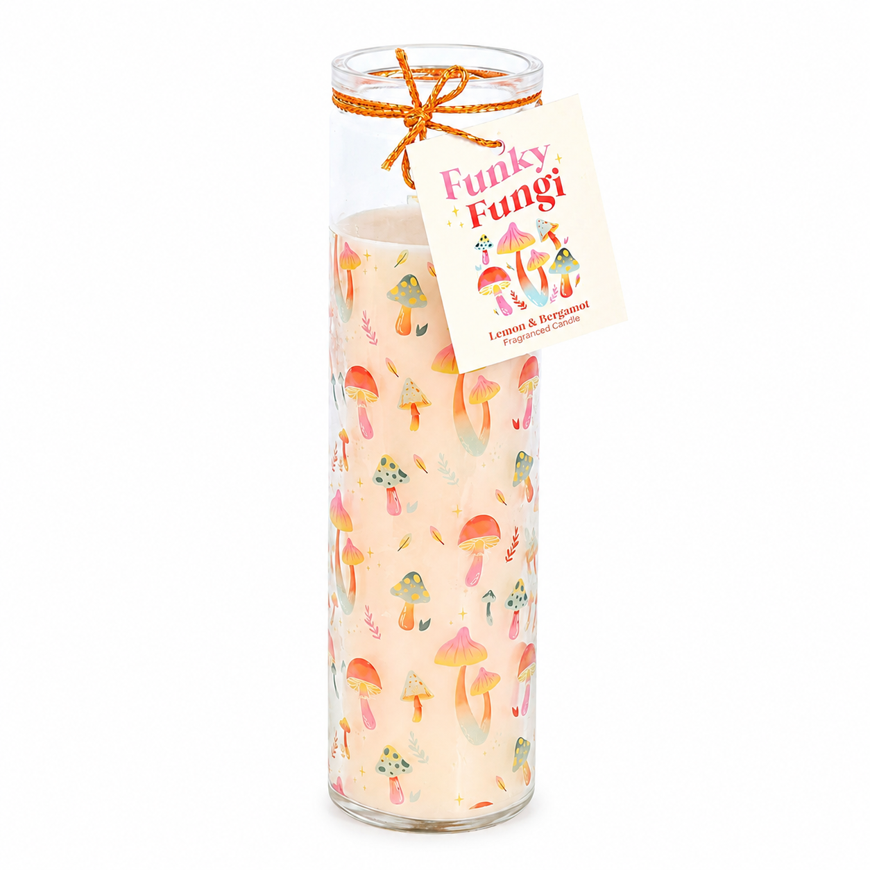 Funky Fungi Lemon & Bergamot Mushroom Print Tube Candle