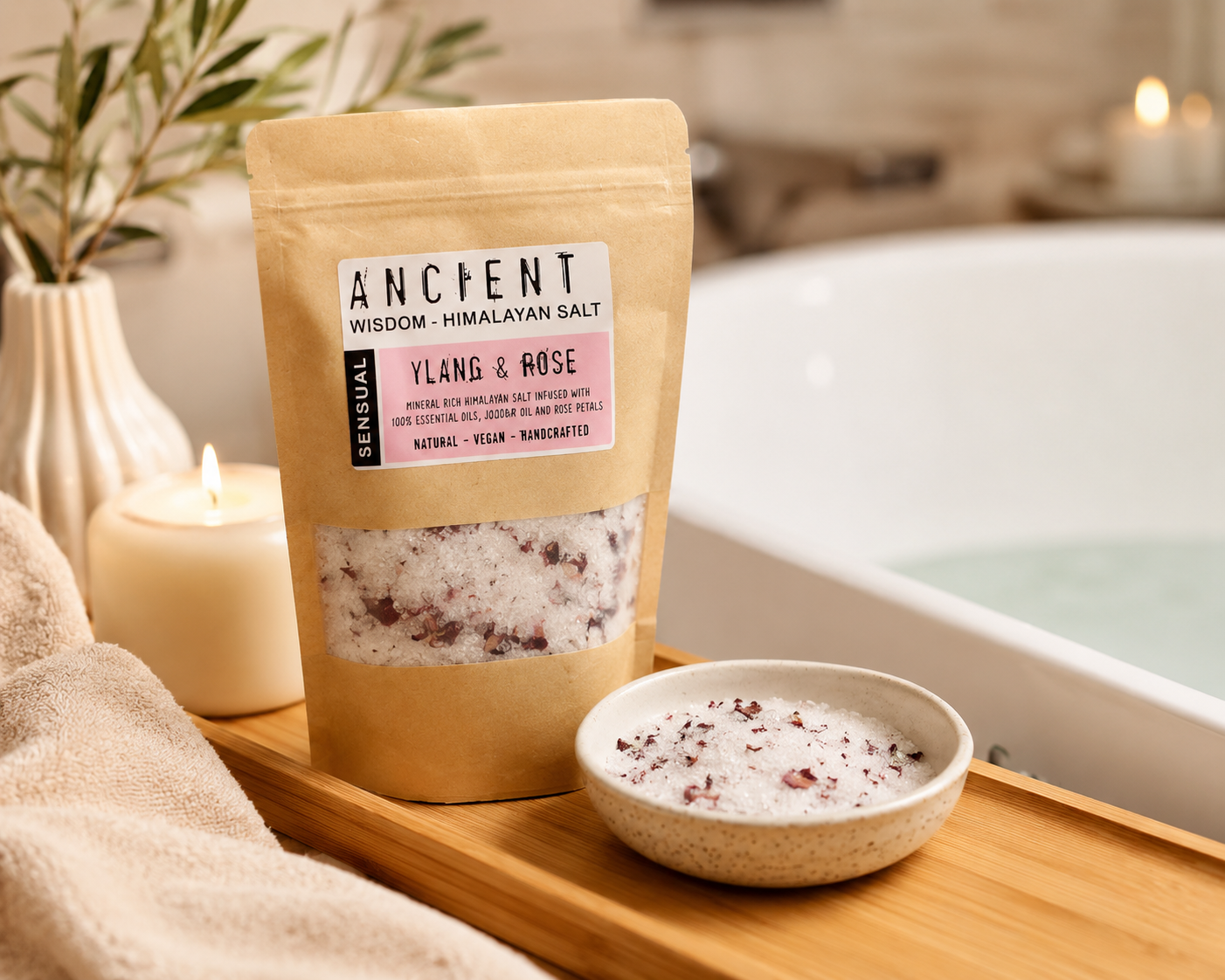 Himalayan bath salts for stress relief and relaxation